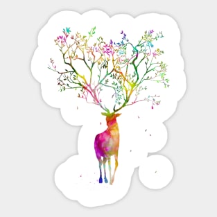 Stag with Tree Horns Sticker